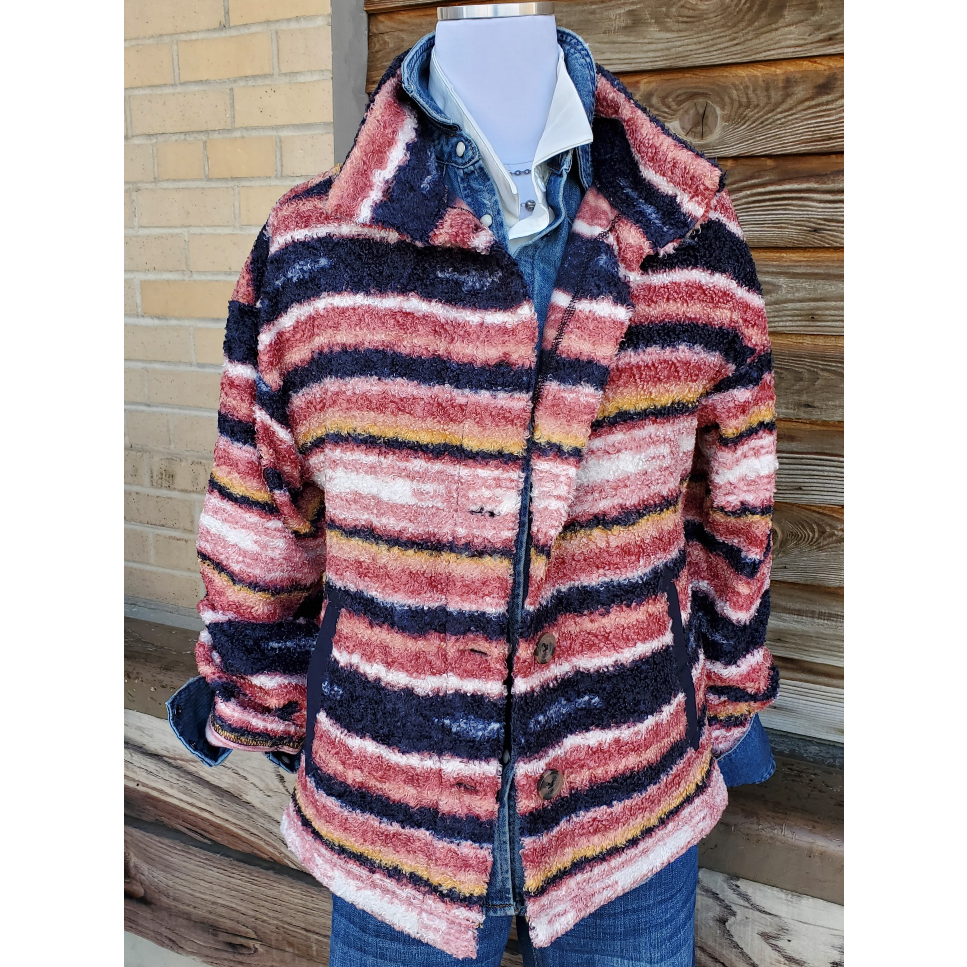 Women s Teddy Bear Fleece Button Up Jacket