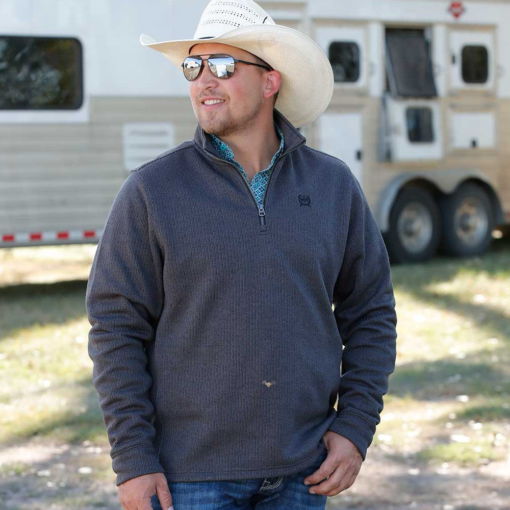Cinch 1/4 Zip Sweater Charcoal – Custom Cowboy Shop