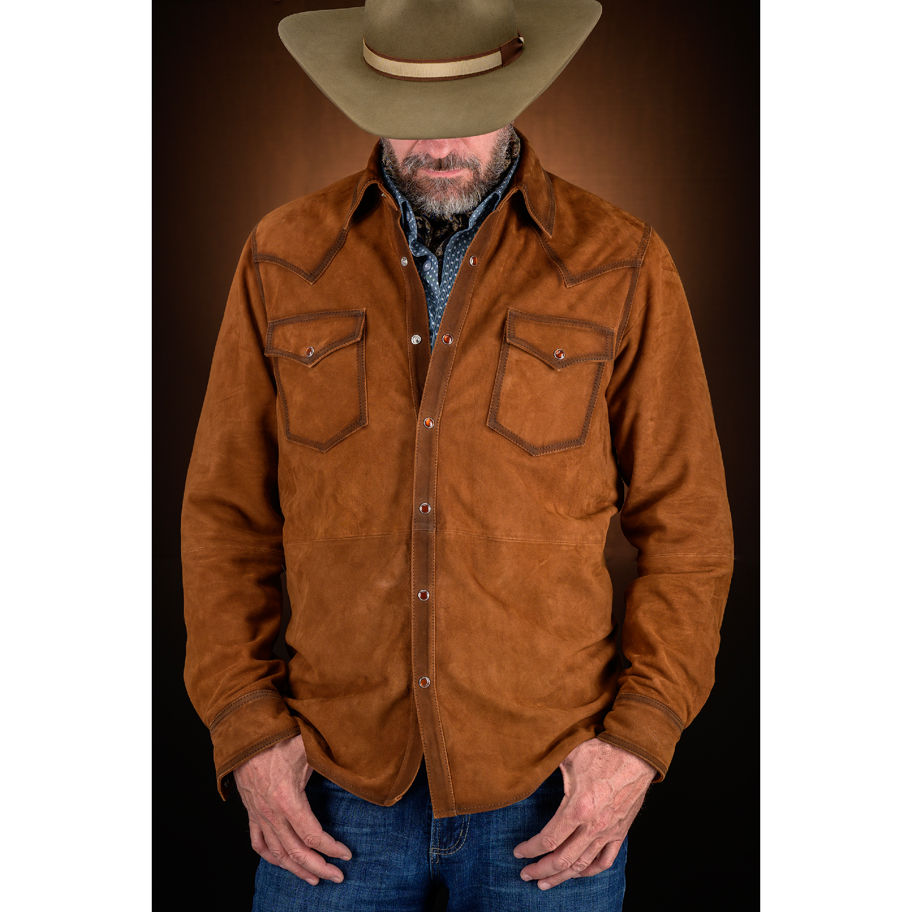 Suede Western Shirt - Brown - Scully - JSY38 – STONE FEATHER