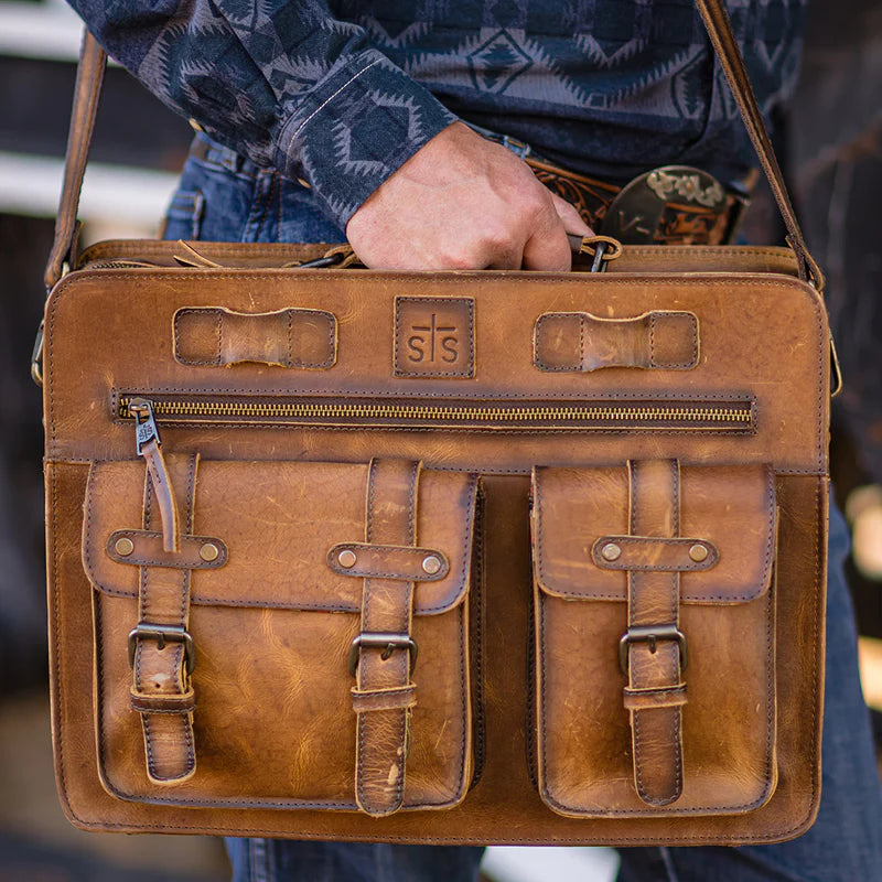 Concealed carry shop leather briefcase