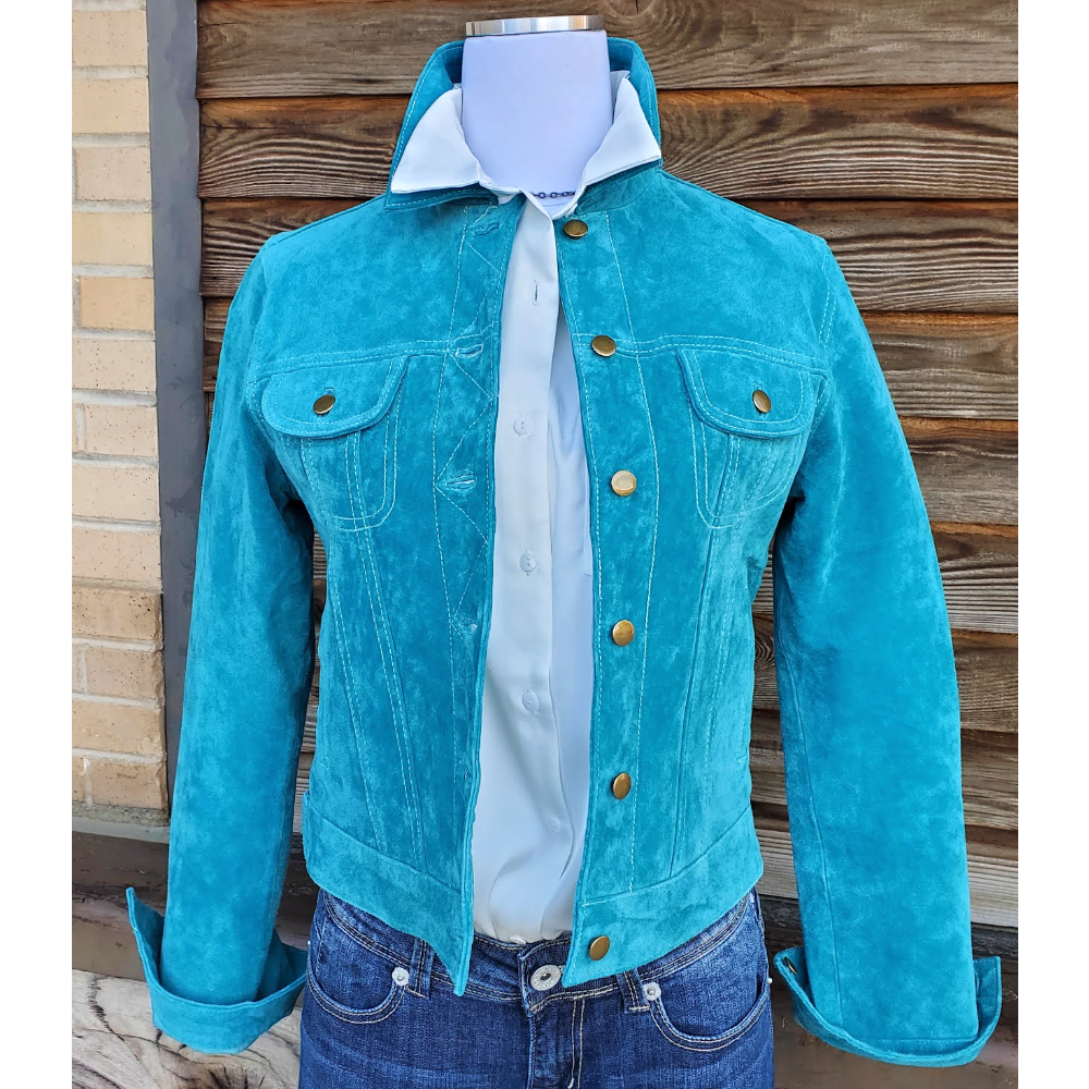 Ladies Suede Turquoise Jacket