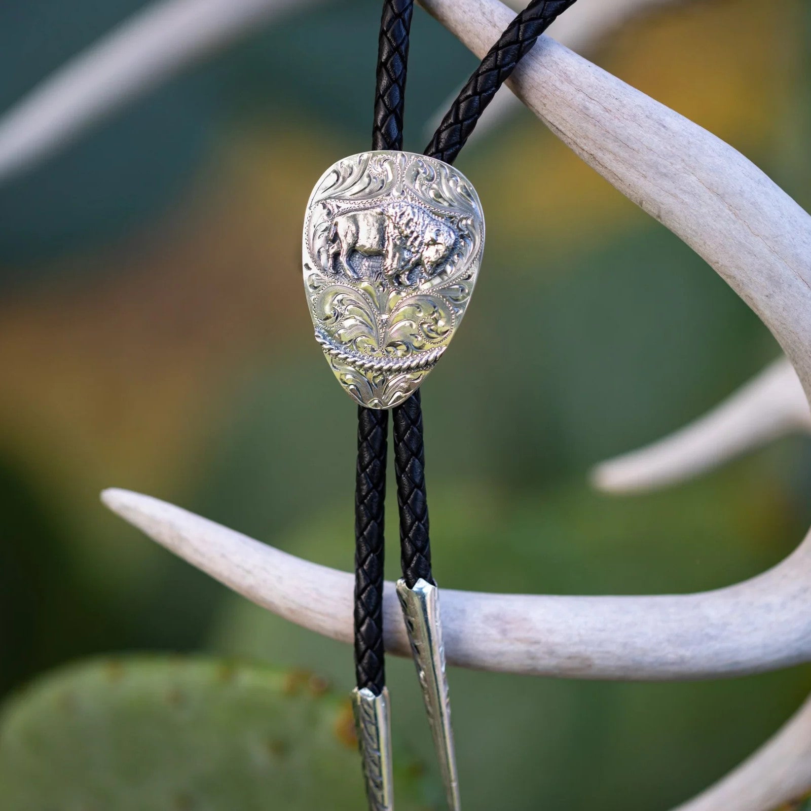 アクセサリー BernardDawahoya SterlingSilver BoloTie Sterling Bolo Tie with Buffalo - Vogt 024-2301 – Custom Cowboy Shop
