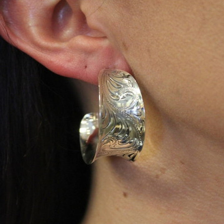 Engraved Hoop Earrings