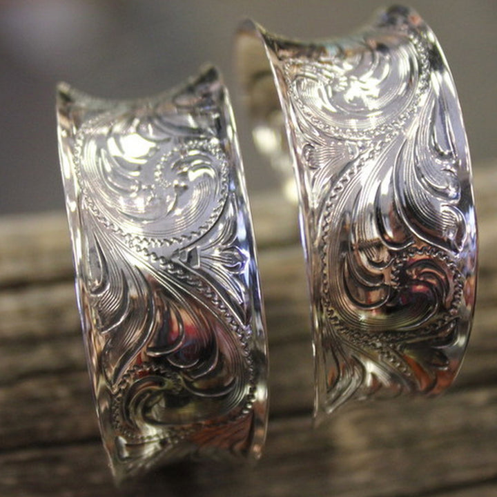 Engraved Hoop Earrings