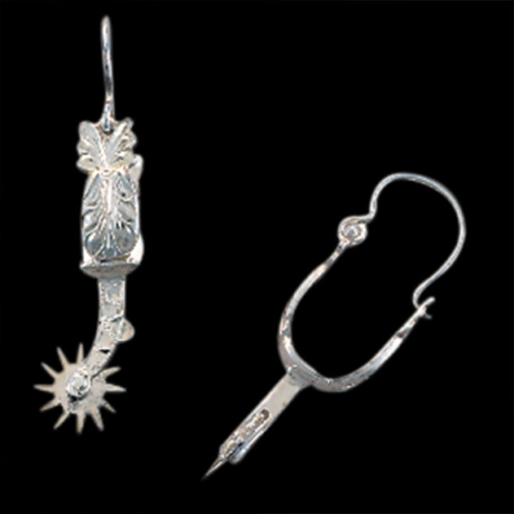 Sterling Silver Buckaroo Spur Earrings