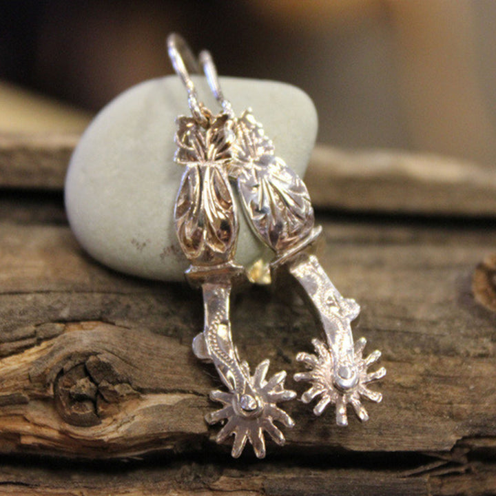 Sterling Silver Buckaroo Spur Earrings