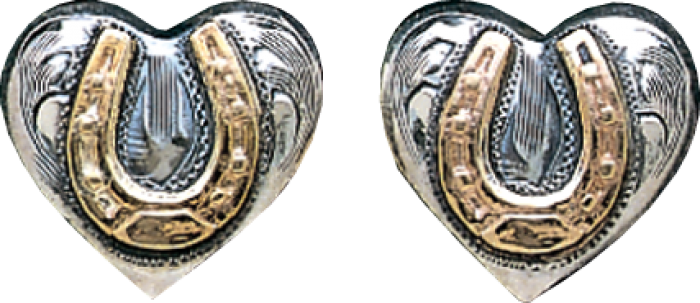 Sterling Hearts with Lucky Horseshoe Earrings