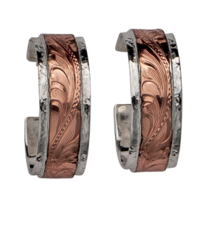 Copper and Silver Hoop Earrings
