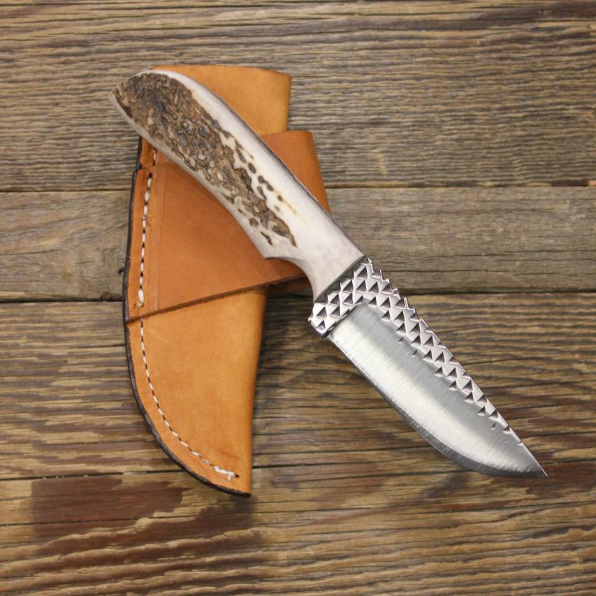 Custom Cowboy Shop - Elk Handle Cowboy Belt Knife