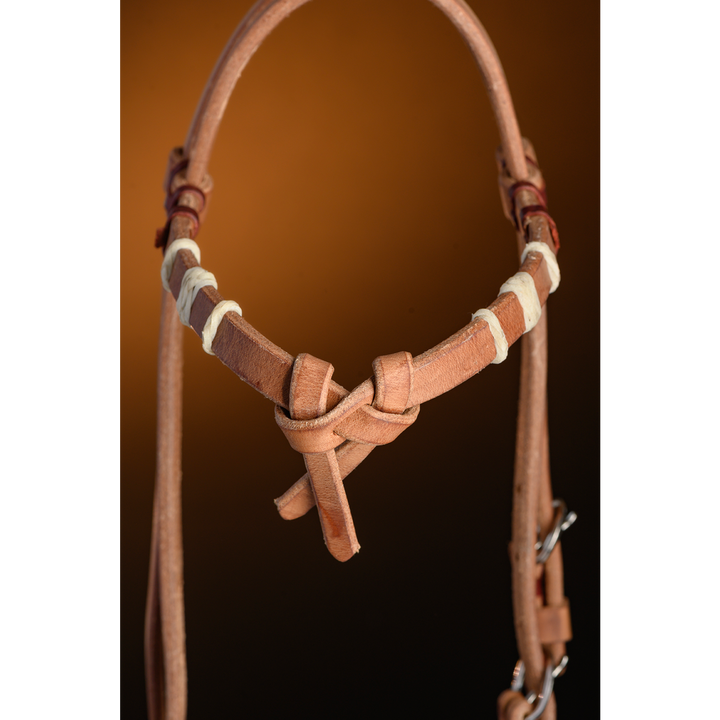 Knot Browband Headstall with Rawhide Knots