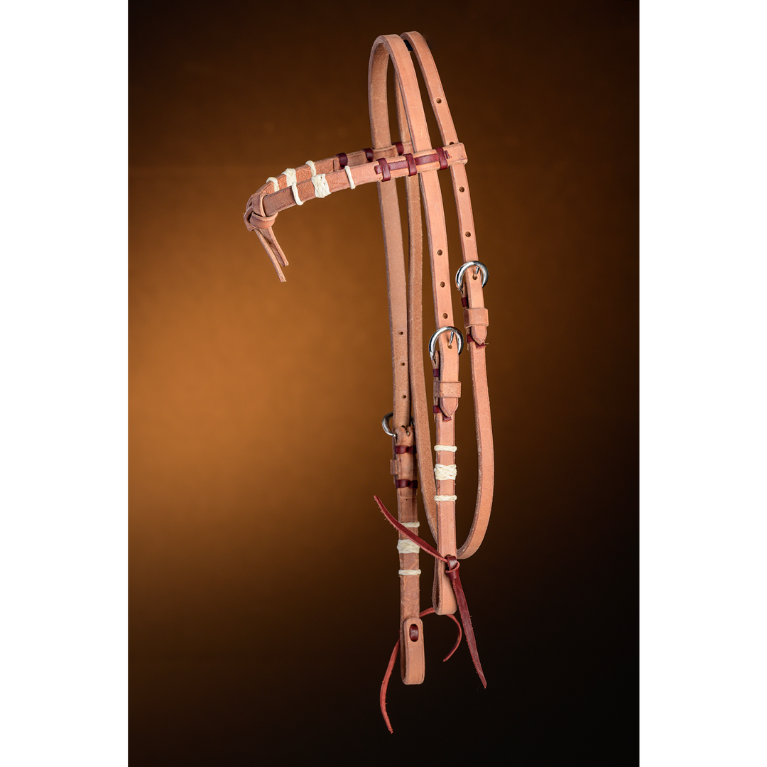 Knot Browband Headstall with Rawhide Knots