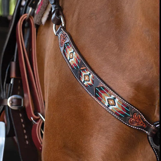 Brown Beaded Breast Collar – Custom Cowboy Shop