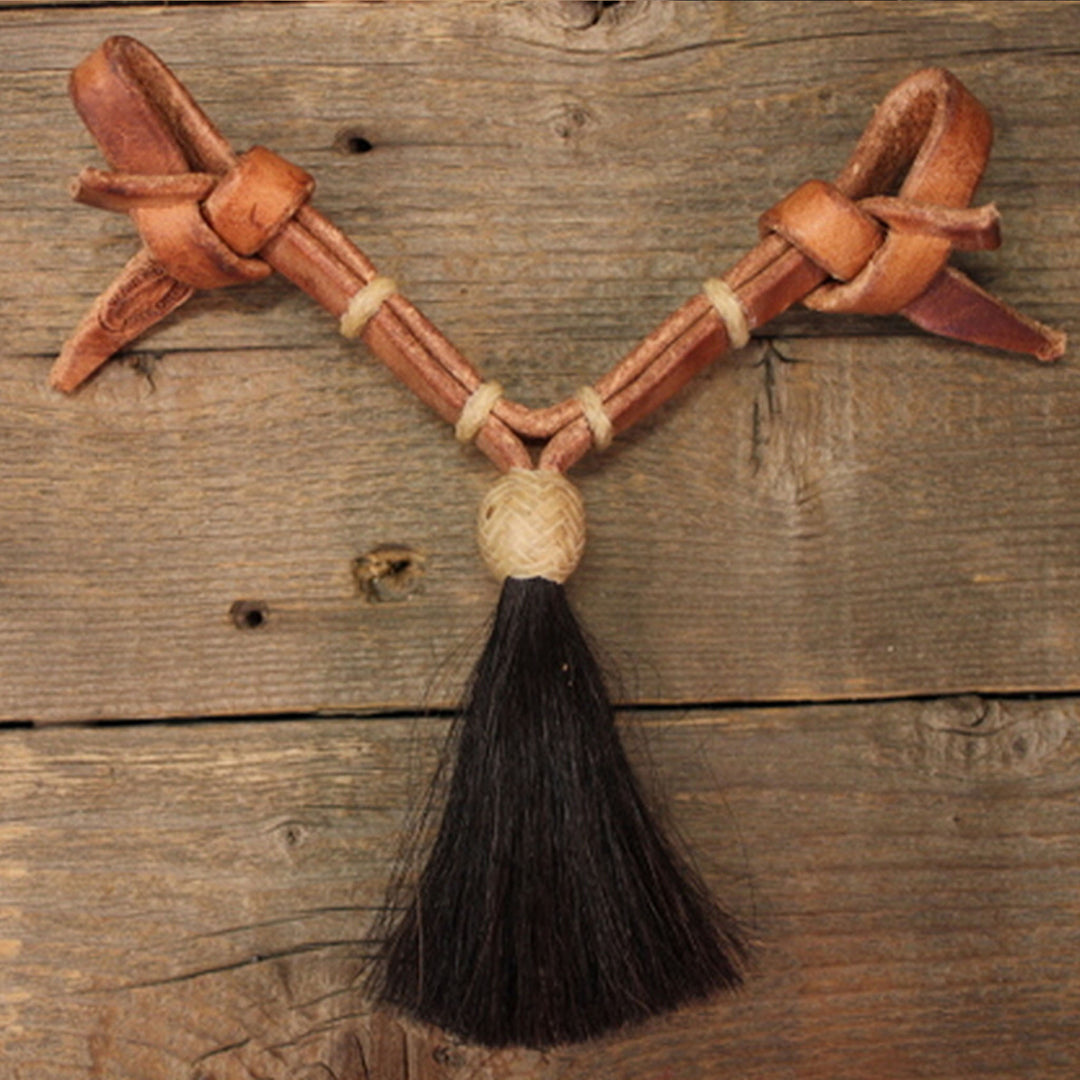 Harness Curb Strap with Horsehair Tassel