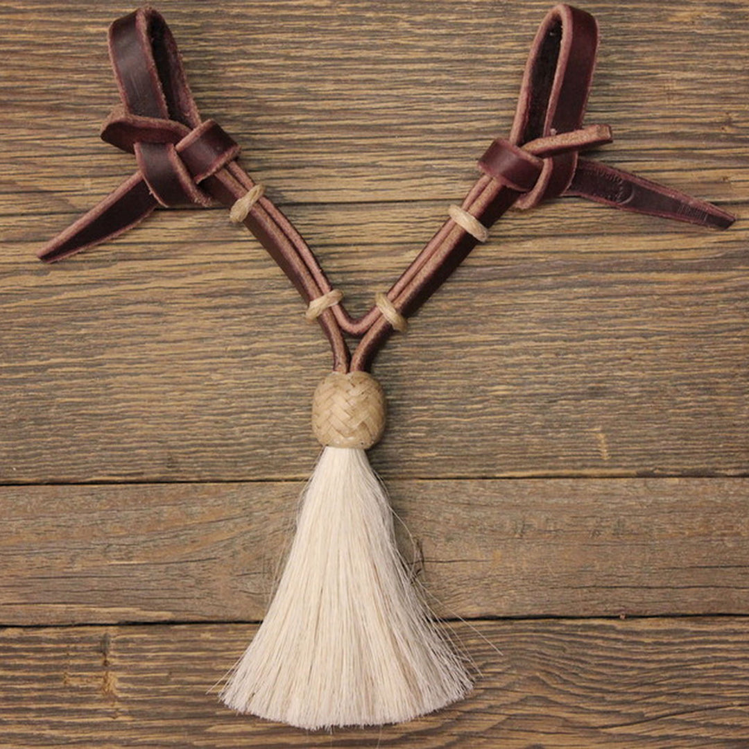 Latigo Curb Strap with Horsehair Tassel