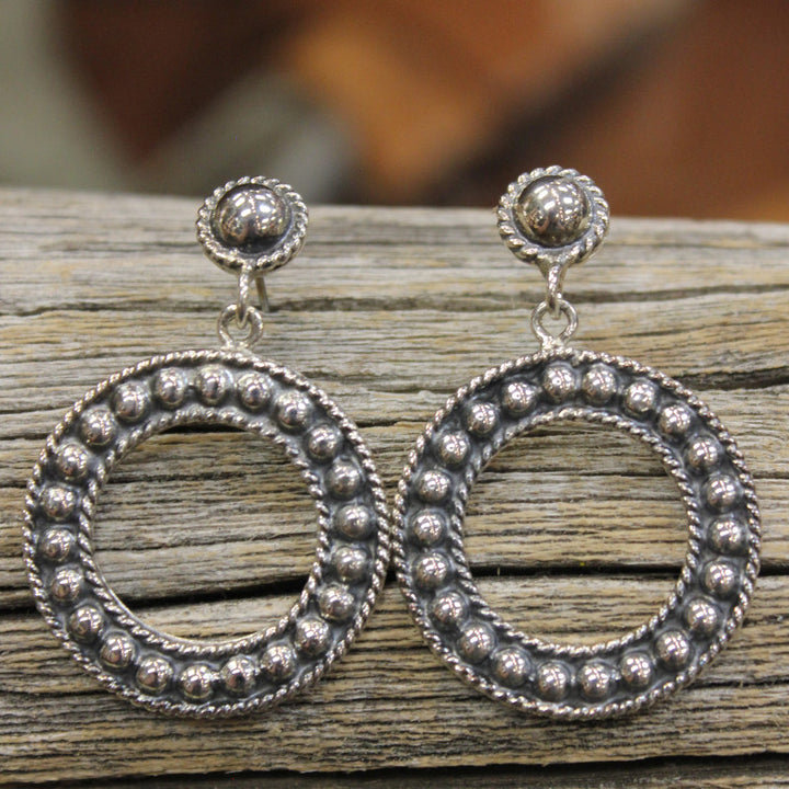 Round Hoop Sterling Earrings