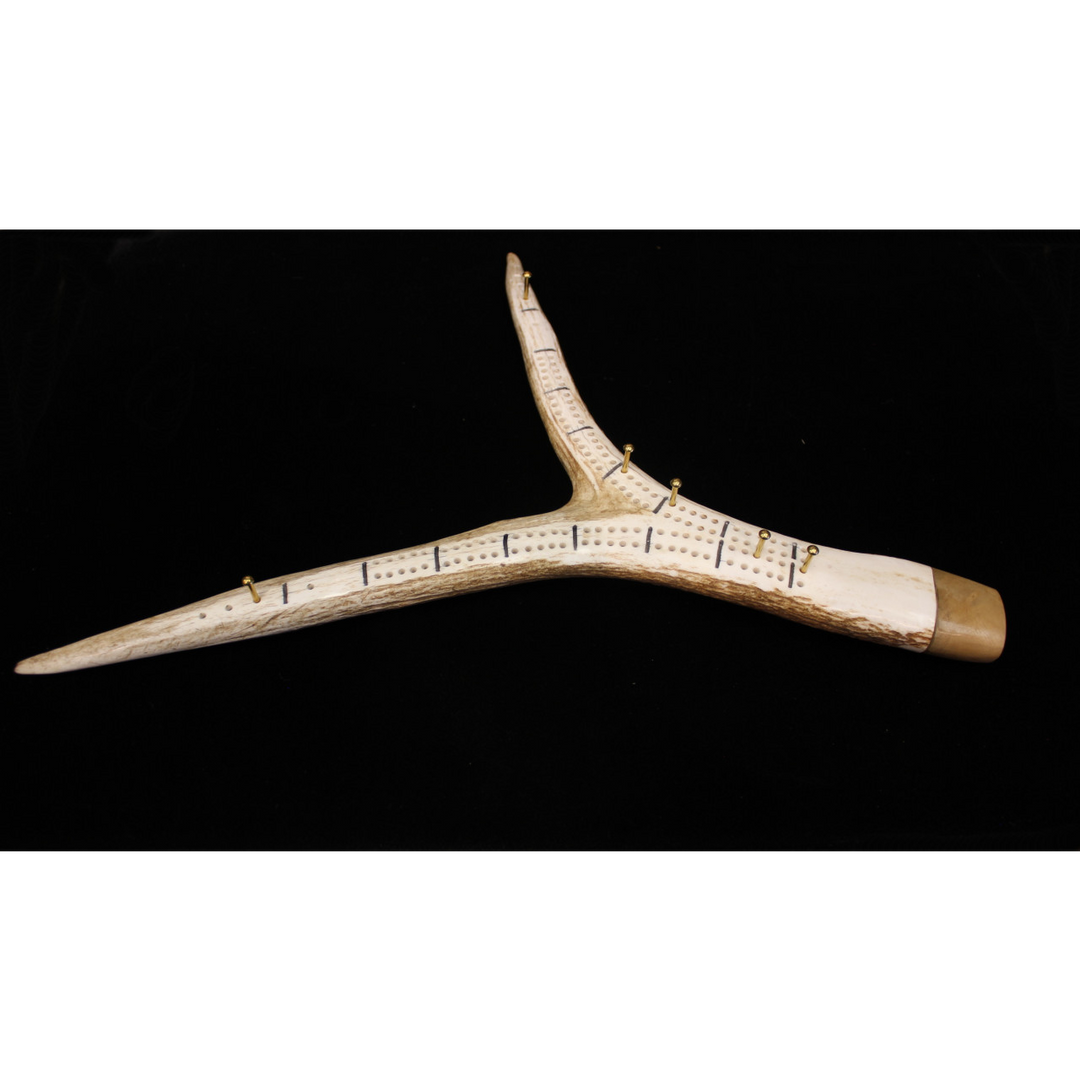 Elk Antler Cribbage Board
