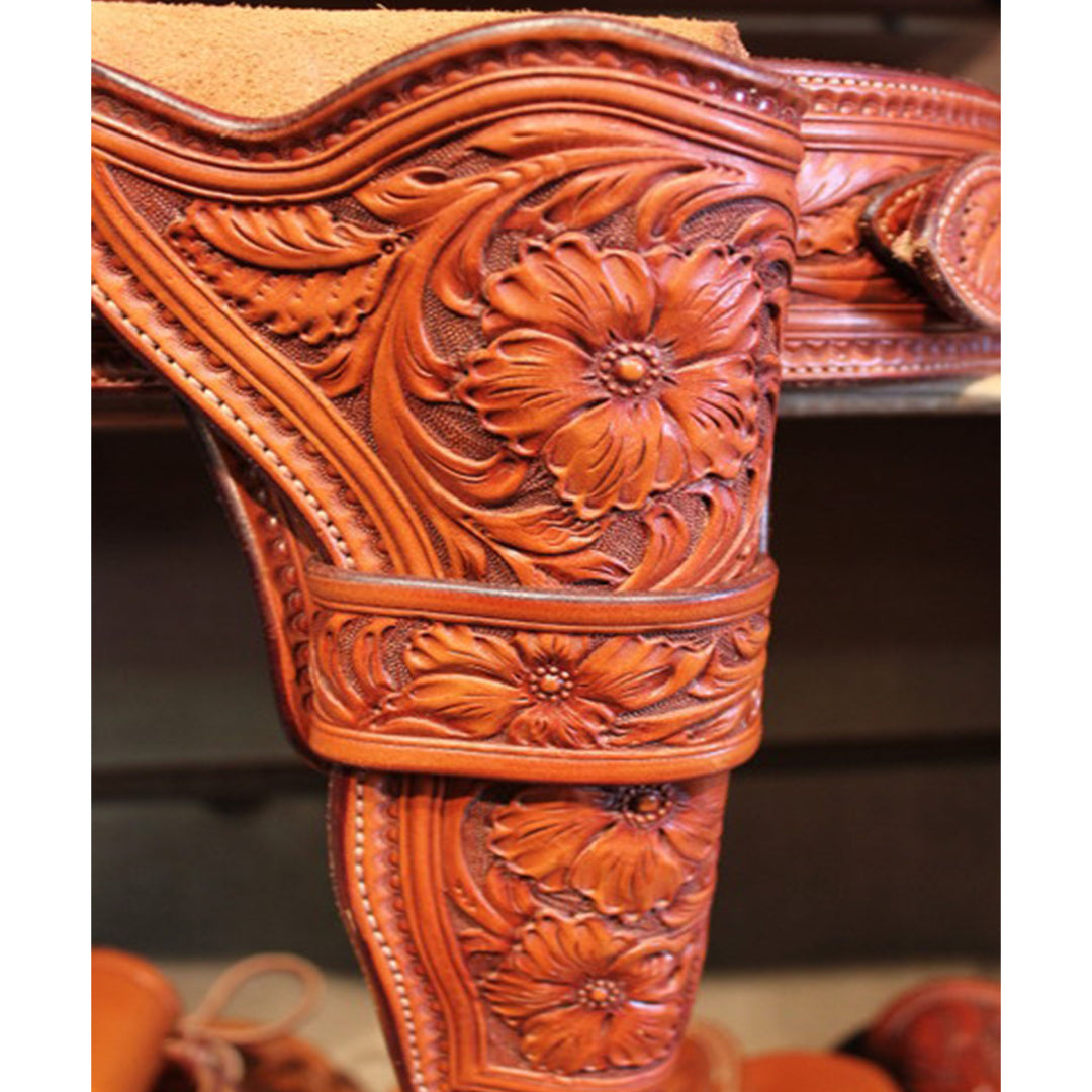 Flower Tooled Gunbelt & Holster