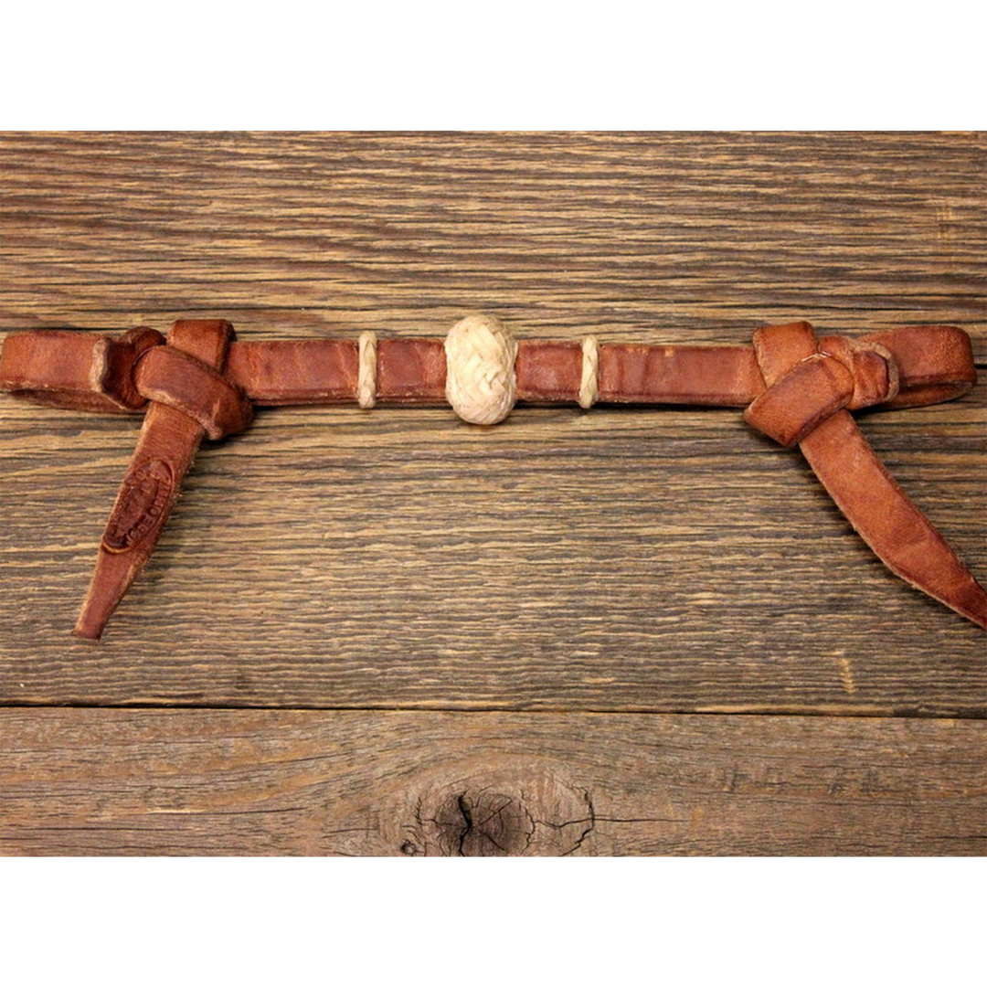 Custom Cowboy Shop - Harness Curb Strap with Rawhide Buttons