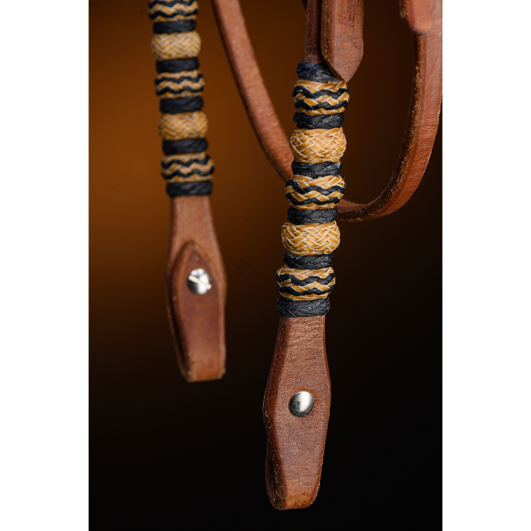 Knot Browband Headstall with Rawhide Braiding