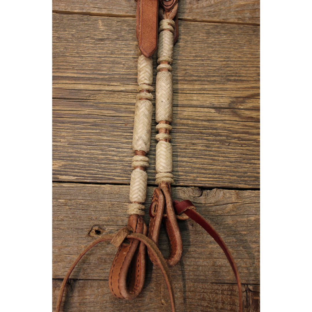 Custom Cowboy Shop - Heavy Harness One Ear Headstall with Rawhide Buttons