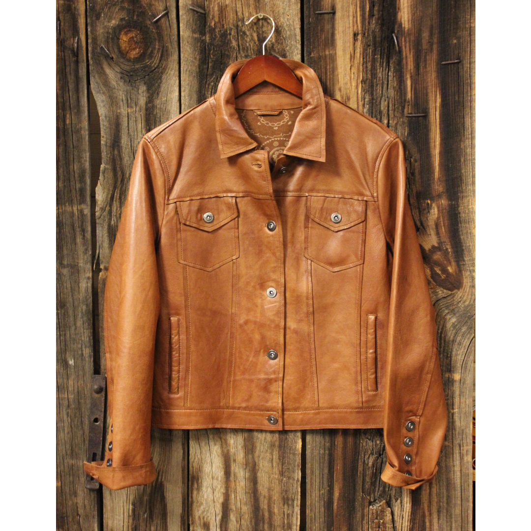 Ladies Leather Jean Jacket Custom Cowboy Shop