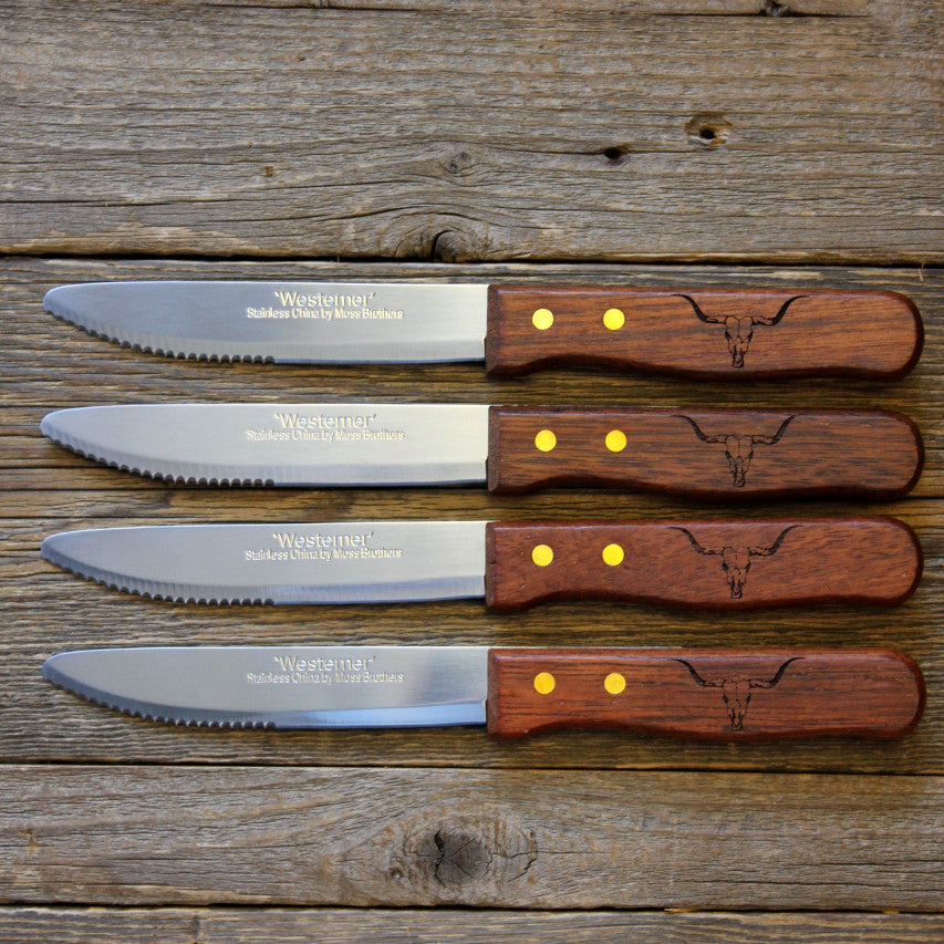 Steak Knives, Wooden Handle Steak House Knives