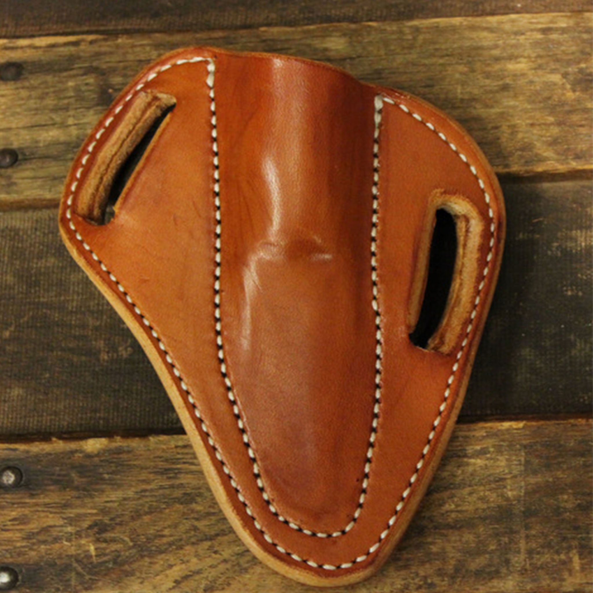  Leather Knife Sheath, Slanted Pancake Sheath, Tooled