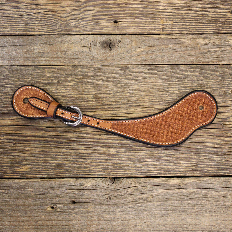 Spider Stamp Cowboy Spur Straps - Russet