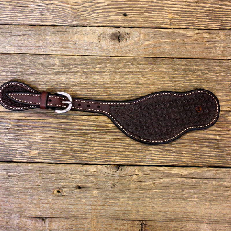 Spider Stamp Buckaroo Spur Straps - Chocolate