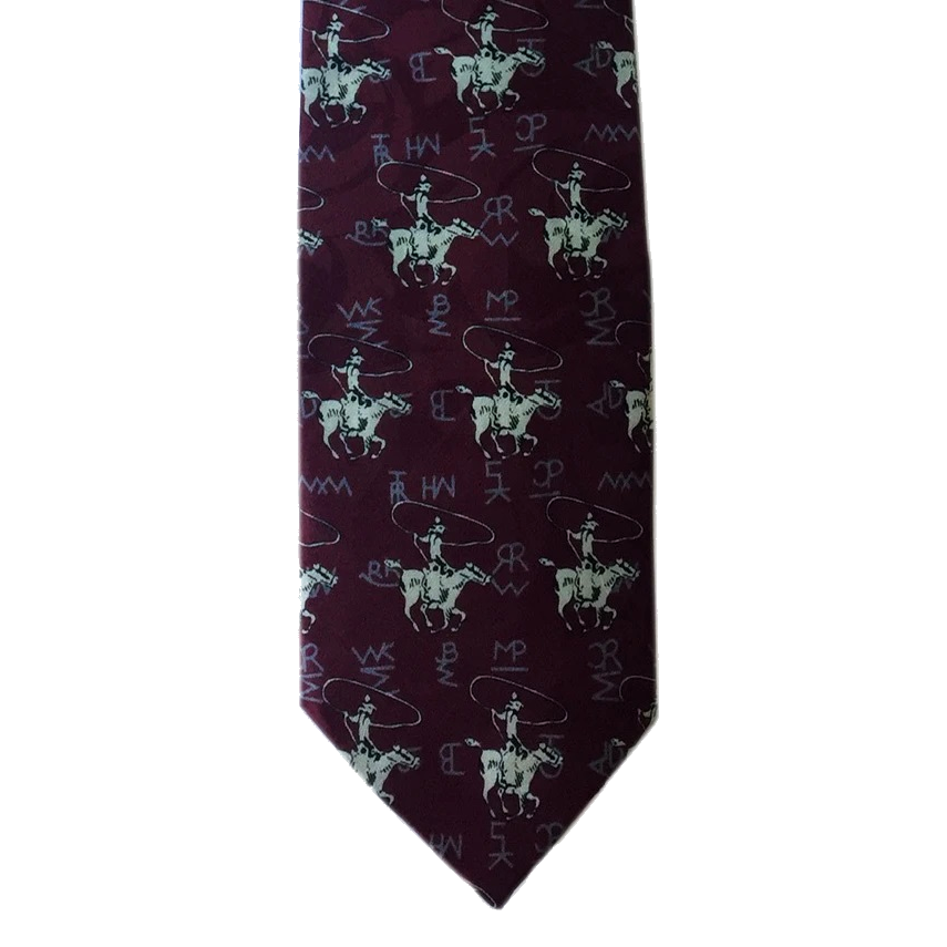 Custom Cowboy Shop - Burgundy Roper and Brands Silk Necktie