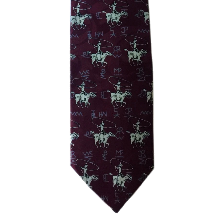 Custom Cowboy Shop - Burgundy Roper and Brands Silk Necktie