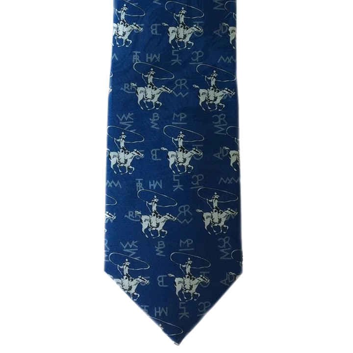 Custom Cowboy Shop - Navy Roper and Brands Silk Necktie