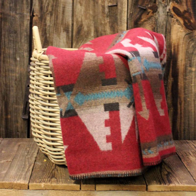 Red and discount cream throw blanket