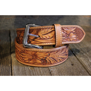Hand Tooled Leather Belt