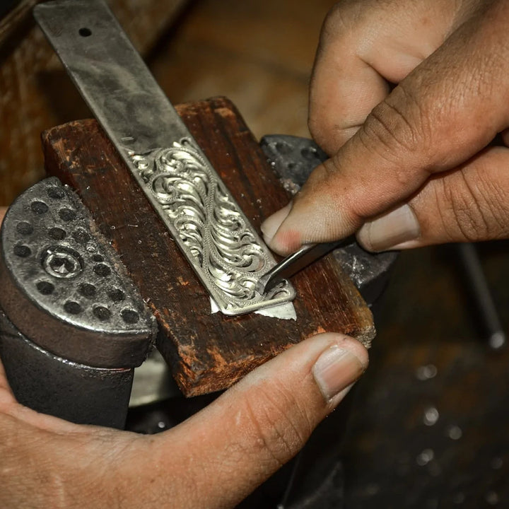 Hand Engraved Sterling Silver Money Clip