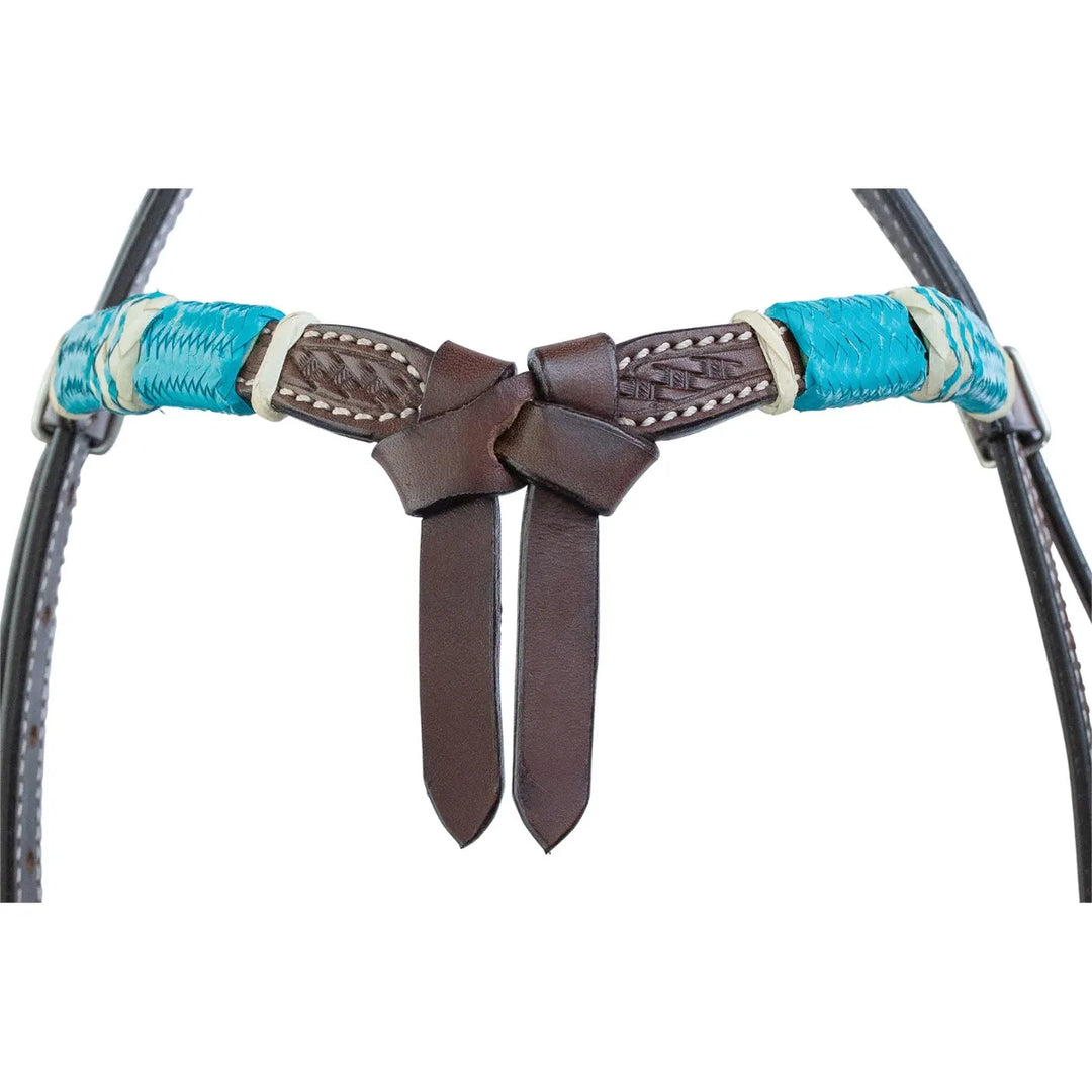Browband Headstall with Turquoise Braiding