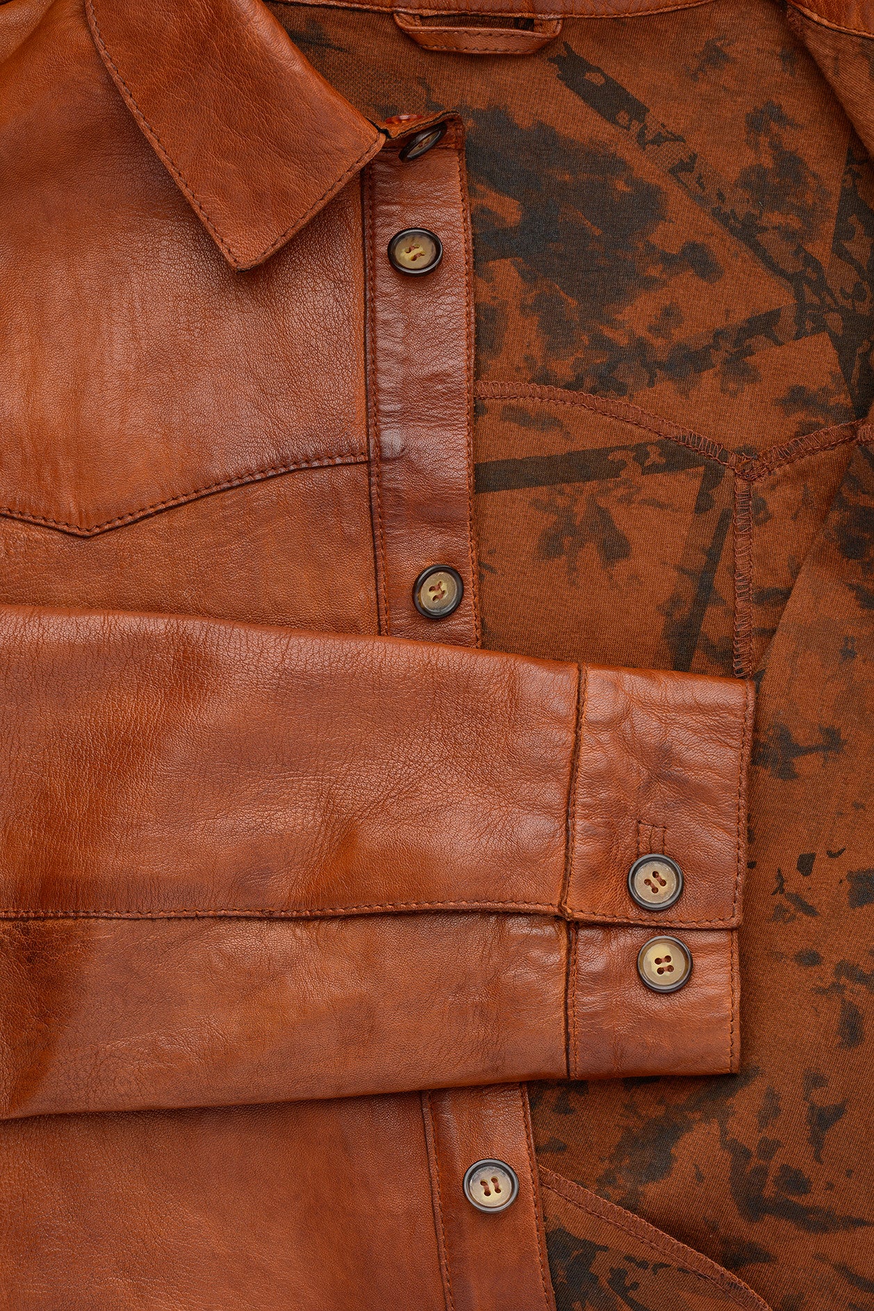 新品未使用　ohtoro Leather Shirt Jacket brown Men's Leather Shirt Jacket – Custom Cowboy Shop