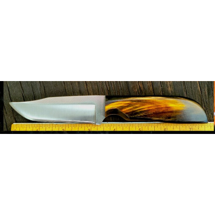 3 1/2" Blade Belt Knife with Smooth Golden Buffalo Handle