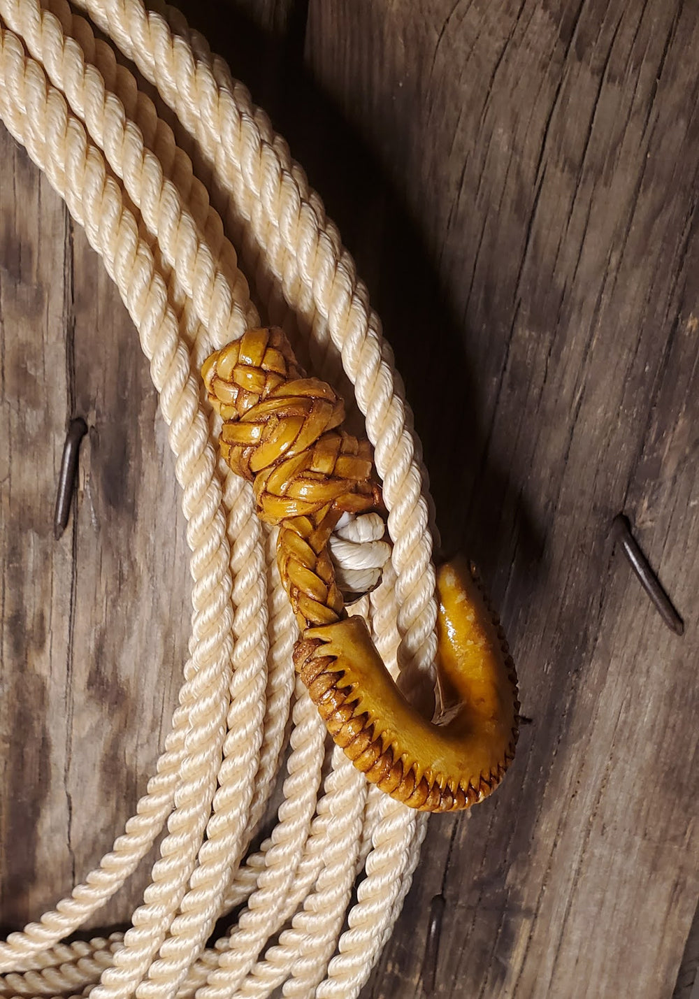 3/8" XXS 60 Foot Nylon Ranch Rope with Popsicle Rawhide Honda