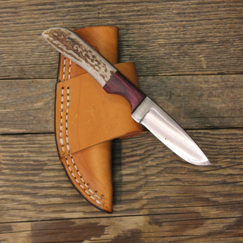 Custom Cowboy Shop - Handmade Cowboy Belt Knife with Elk Handle