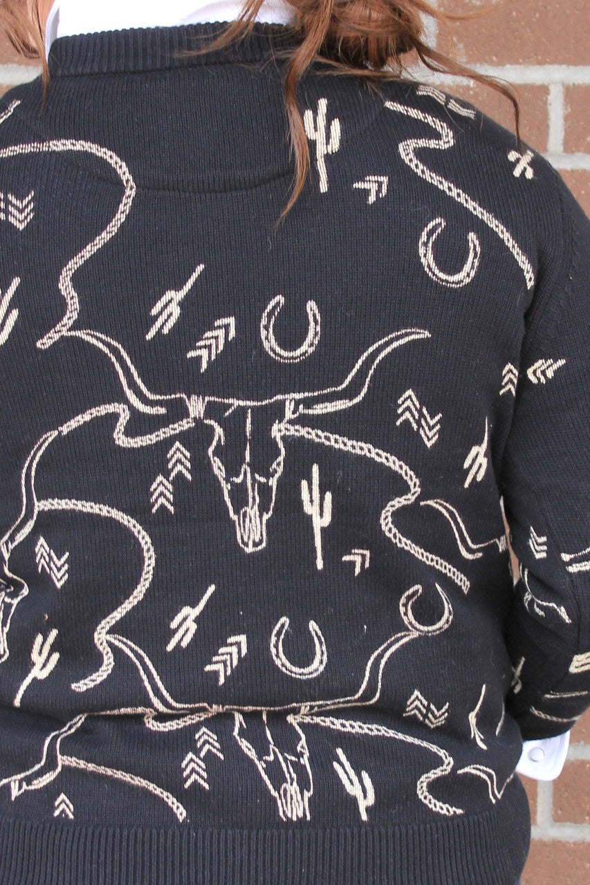 Ainsley Western Print Sweater