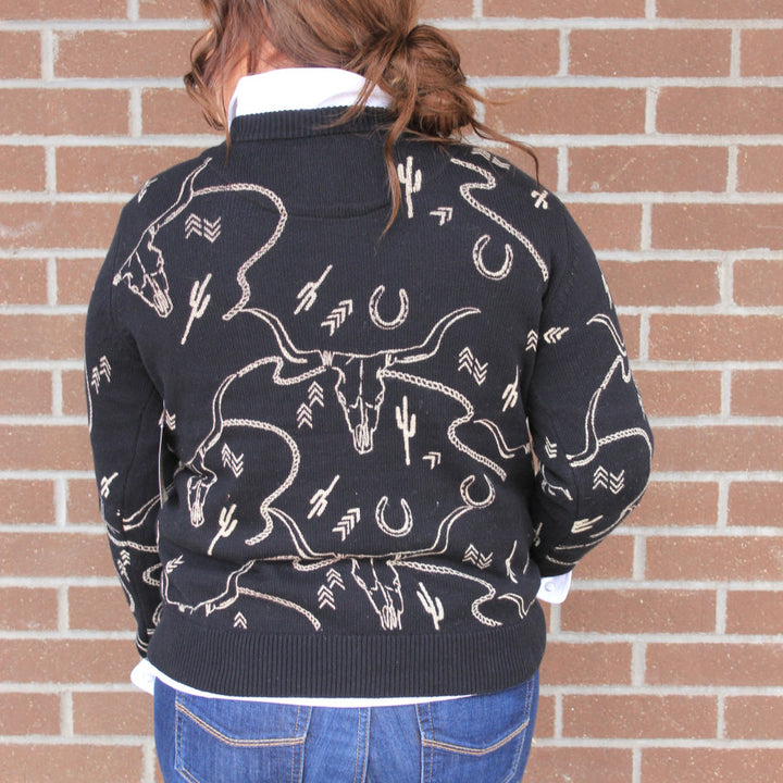 Ainsley Western Print Sweater