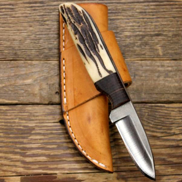 2 3/4" Blade Knife - Coffee Colored Wood and Bone Handle