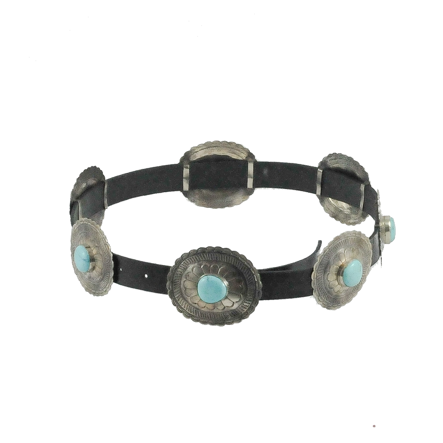 Oval Concho Belt with Turquoise