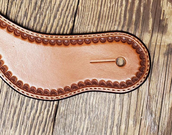 Border Tooled Curved Spur Straps
