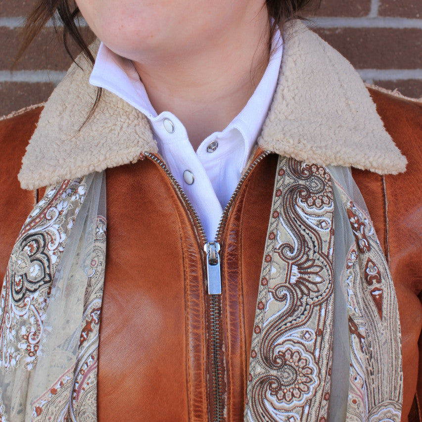 Callie Lambskin Shearling Trim Leather Jacket