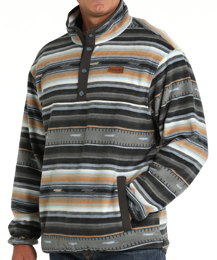 Black & Grey Fleece Pullover