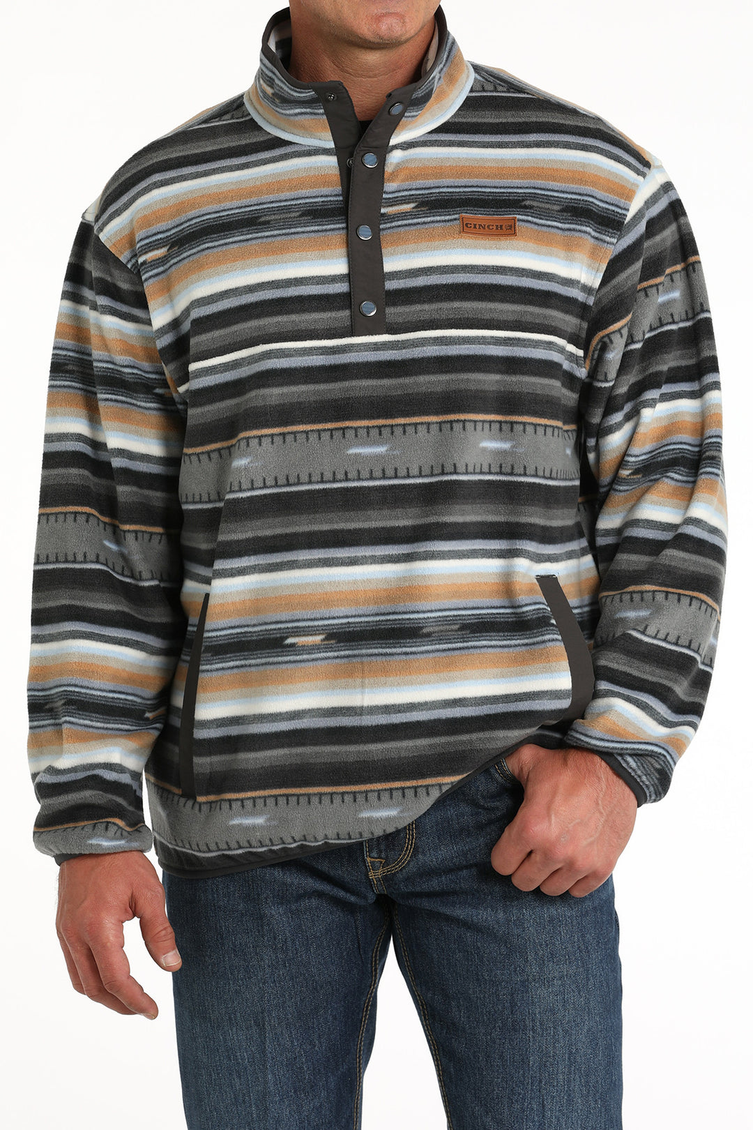 Black & Grey Fleece Pullover