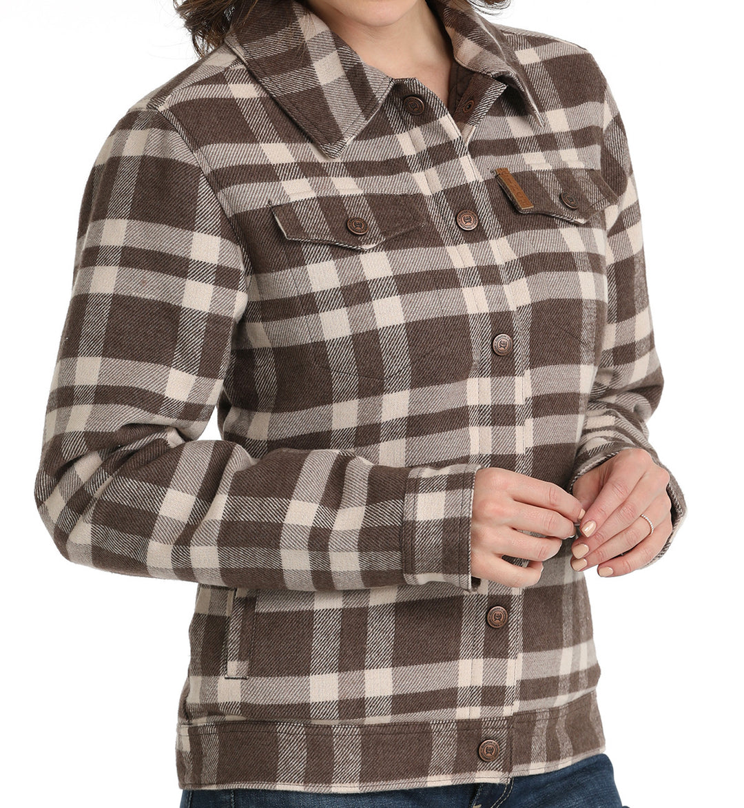 Ladies Plaid Trucker Jacket