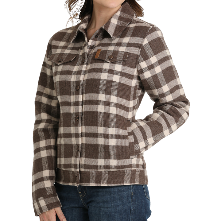 Ladies Plaid Trucker Jacket